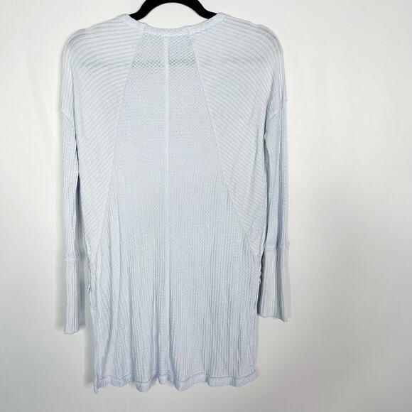 Free People XSmall XS Light Blue Ventura Long Sleeve Thermal Top Scoop Neck - Picture 2 of 7